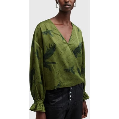 AllSaints Penny Top Spell Green Maat: 4 | Longsleeves Outlet | Dames | Groen