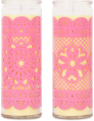 Kitsch Kitchen kaars in glas Papel Picardo Flor