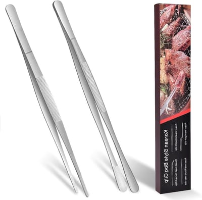 Professionele RVS Keukentangen, Set van 2 Stuks, 25 cm, Ideaal voor Koken, Grillen en BBQ