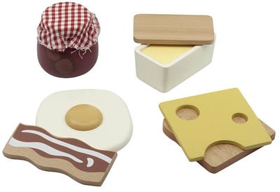 Sebra houten ontbijtsetje