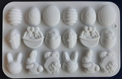 EIZOOK Paas Siliconen Vorm – Haasjes & Eieren - 19 x 12,5 x 1 cm