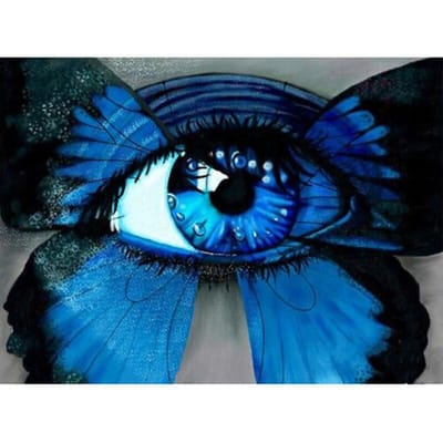 Diamond Dots Kits Eye Butterfly Diamond Schilderij Borduren Volledige Boor Kruissteek Handwerk 20X30CM blue