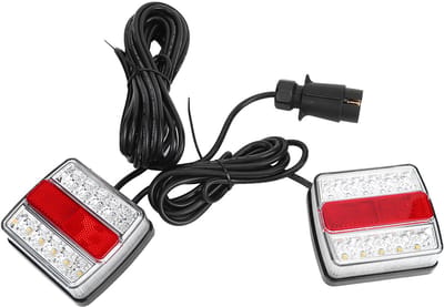 Geschikt voor 12V IP68 voor vrachtwagens/aanhangwagens/jeeps/boten/bussen/vrachtwagens/busjes/campers Universele compatibiliteit Onderdompelbare rode amberkleurige 16 LED parkeerindicator kentekenplaatverlichtingsset