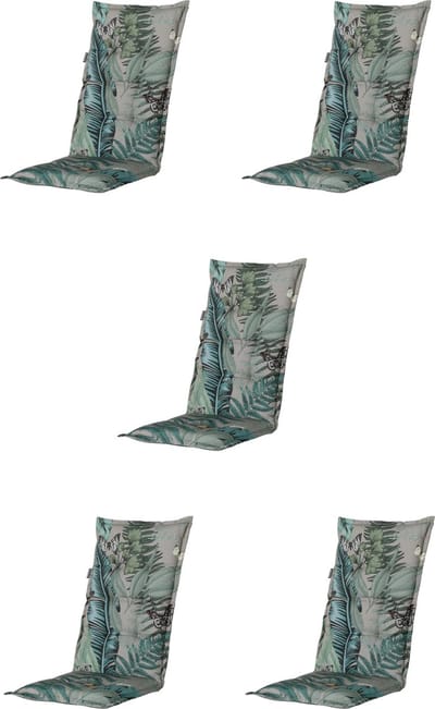 Madison - Tuinkussen - Hoge Rug - 5 stuks - Scott - 123 x 50cm - Grijs
