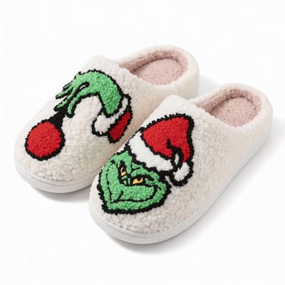 JAXY Smiley Pantoffels Dames & Heren - Warme Pantoffels - Sloffen - Instappers - Maat 38-39 - Grinch