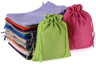 Jute Tassen 20 Stuks - 15 x 20 cm - Linnen Tassen met Trekkoord - Cadeautassen voor Sieraden, Bruiloft, Kerst, Feest