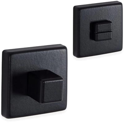 Vierkant WC Garnituur - 4 mm Stift - Rozet - Mat Zwart - Afdekplaat - Inclusief Montageschroeven