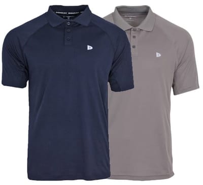2-Pack Donnay - Sport polo (Björn) - Multi Sportpolo - Heren - Navy/Steel-grey (730) - maat M