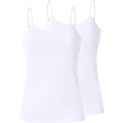 ESMARA Set van 2 dames spaghettitops (wit, L (44/46))