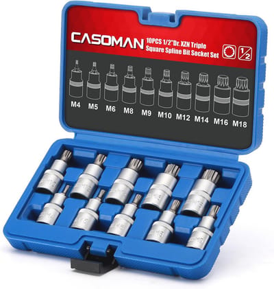 10-delige 1/2" Drive XZN Triple Square Bit Socket Set - M4-M18