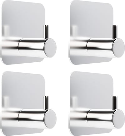 4 Zwaar Belastbare Zelfklevende Haken - Zilver, RVS 304, Waterdicht - Voor Badkamer & Keuken