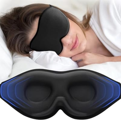 Comfortabel 3D Slaapmasker voor Zijslapers - 100% Lichtblokkering, Inclusief Oordopjes en Opbergzak