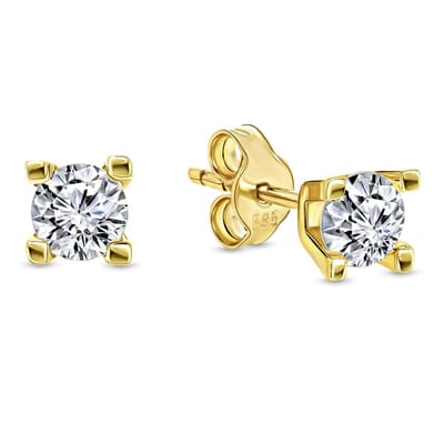 Juwelier Emo - Oorstekers Goud met Zirkonia – 14 Karaat - 4x Grief – 4.5 MM