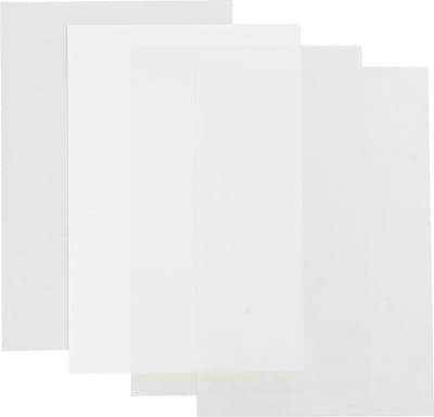 Vellen krimpfolie, vel 20x30 cm, dikte 0,3 mm, transparant glans, mat transparant, Mat wit, 4 vel