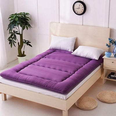 Japanse Futonmatras - Vloermat Slapen - Comfortabel Slapen - Rug Gelijkmatige Lijn - 180x200cm - Paars