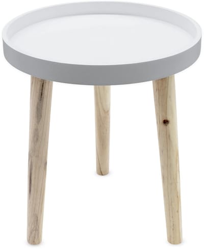 ZEYNOMAX- Bijzettafeltje klein - Houten Bijzettafel - Decoratief Tafeltje - 36 x 30 cm - Banktafeltje - Wit - Salontafel
