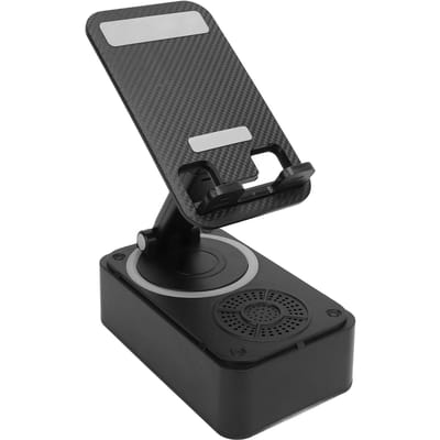 Support de téléphone portable avec haut-parleur Bluetooth Rotatif à 360 degrés Support de téléphone portable Antidérapant avec Bluetooth sans fil black