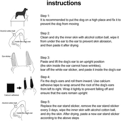 1 paire de patchs de soutien pour oreilles de chien, autocollants pour oreilles de chien, support vertical pour correction fixe Type 1