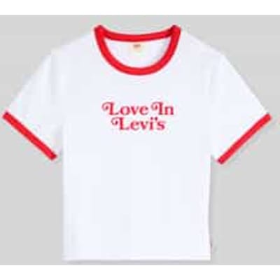 slim fit T-shirt van katoenmix