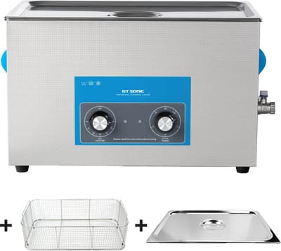 GT-Sonic 2120QT ultrasoon reiniger - 20 liter RVS ultrasone reiniger - 40kHz ultrasoon reinigingsapparaat - Ultrasoonreiniger incl. korf en deksel