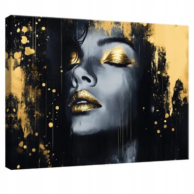 WALLARENA - Canvas schilderij - 100x70 cm - afbeelding van een vrouw in zwart voor slaapkamer, woonkamer, keuken