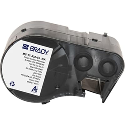 Brady M5-17-432-CL-BK polyester labels zwart op transparant | 12,7 mm x 25,4 mm (origineel)