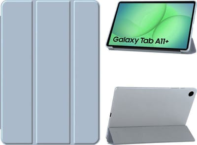 Arara Hoes Geschikt voor Samsung Galaxy Tab A11 Plus - Tri-Fold bookcase met auto/wake functie - Licht Blauw