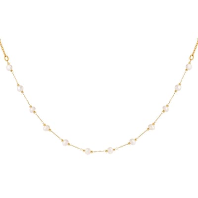 Ketting goud - Zoete Parels- Goud- steel