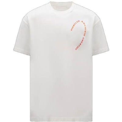 Moncler Rond Hals Briefprint Korte Mouw T-shirt Heren tops Wit I10918C00022M2326034 M white