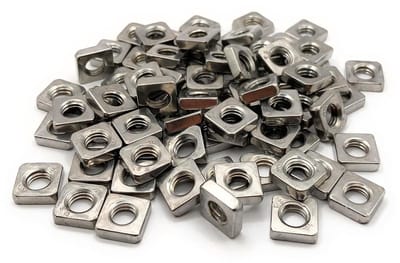 Vierkante Moer - Lage Moer Plat - Frame Montage - Roestvrij Staal A2 - M6 10mm 3mm - Zilverkleurig