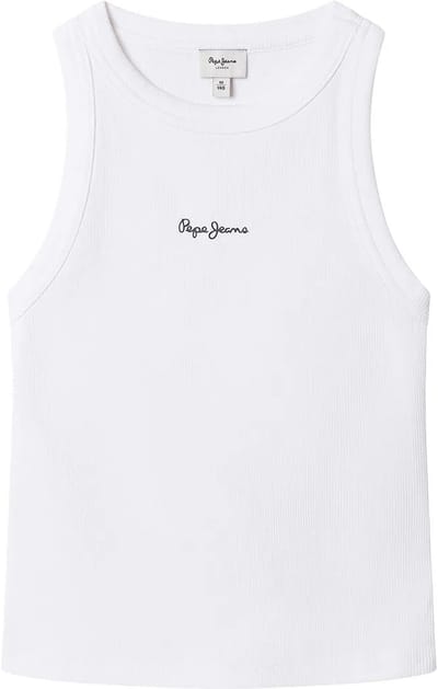 Pepe Jeans Giselle Mouwloos T-shirt Wit 10 Years Meisje