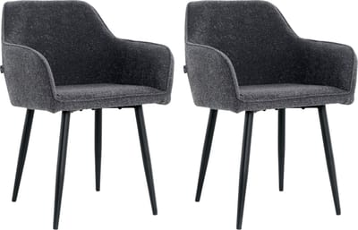 Lina® Diamond Eetkamerstoel - Antraciet - Set van 2 - Boucle