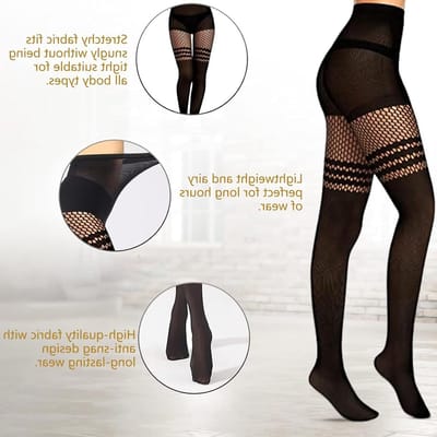 3 Stuks Vissersnet Panty voor Dames, Opaque Visnet Kousen met Suspender, Mode Accessoire voor Feestjes en Avonden, Perfecte Cadeaus voor Vrouwen