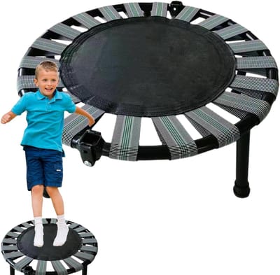 Mini Trampoline - Indoor Fitness Bed - Thuis Sporten - Opvouwbaar Ontwerp - 45 x 16 cm - Grijs