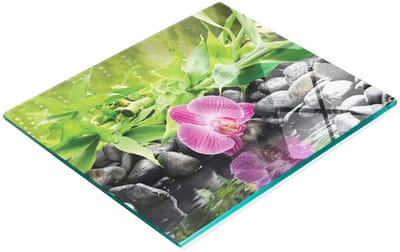 Multifunctionele decoratieve glazen snijplank voor de keuken, orchidee en water, 60x52 cm