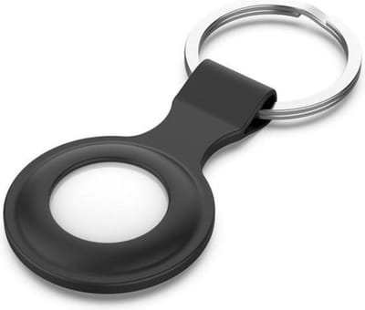 New Age Devi - Zwarte Sleutelhanger geschikt voor Airtag - Beschermhoesje voor Airtag - Siliconen Hoesje voor Airtag