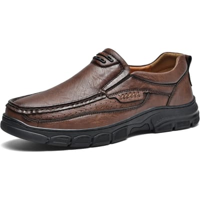 Leren Schoenen Heren Echt Leer plus Maat Heren Buitenschoenen Casual Leren Schoenen Wandelschoenen Platform Grote Kop Leren Schoenen 45 gray