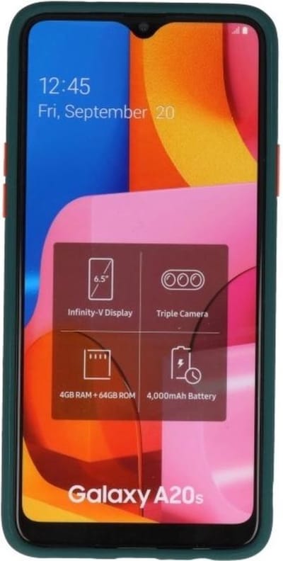Hoesje Geschikt voor de Samsung Galaxy A20s - Hard Case Backcover Telefoonhoesje - Donker Groen