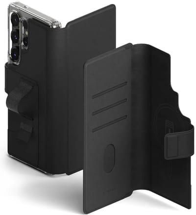 Ringke Folio Grip Wallet Magnetic - Hoesje Geschikt voor Samsung Galaxy S25 Ultra / S24 Ultra / S23 Ultra - Magnetische Pasjeshouder Book Case Zwart