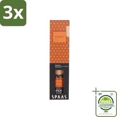 3 x Spaas - Geurstokjes - Sparkling Times - Exotische Vruchten - 80 ml - Grootverpakking - Geurstokjes - Geurverspreider - Exotische Fruit - Frisse Geur - Tropische Geur