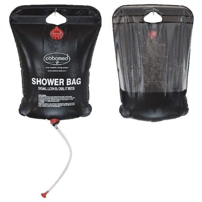 20 liter opvouwbare solar douchezak (inclusief douchekop met een slang) - Douchen op de camping, bedgebonden mensen wassen, meenemen op outdoor activiteiten en als watervoorziening - ObboMed HB-4020