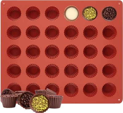 30 Mulden Mini Muffin Bakvormen van Silicoon voor Cupcakes, Brownies en Chocolade Desserts - Antiaanbaklaag en Duurzaam Ontwerp