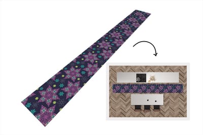 Keukenloper - Keukenmat - Sterren - Regenboog - Luxe - Winter - Patroon - 400x50 cm - Keuken vloerkleed