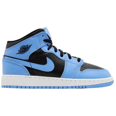 Jordan 1 Mid University Blue Zwart (GS) 38.5 gray