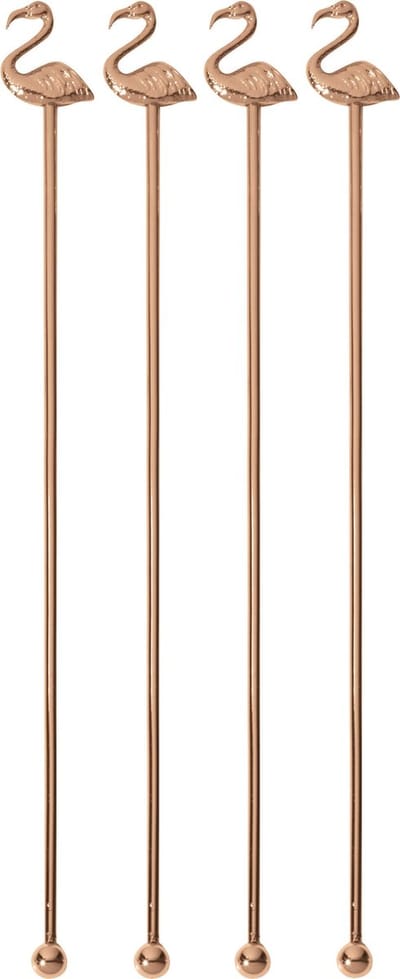 Paderno Cocktail Lepels BAR Flamingo Koper 21.5 cm - 4 Stuks