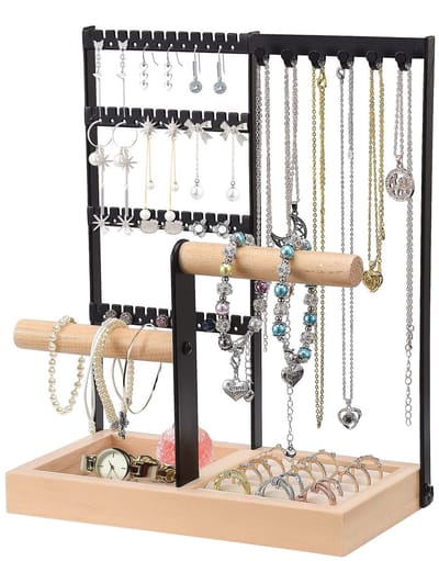 Unyqoos ® Sieradenhouder en Organizer met Meerdere Niveaus voor Kettingen, Armbanden, Oorbellen en Accessoires