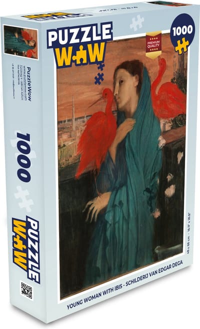 Puzzel Young Woman with Ibis - Schilderij van Edgar Degas - Legpuzzel - Puzzel 1000 stukjes volwassenen