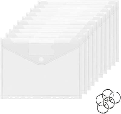 20 Stuks A4 Document Compartimenten voor Opberging, Duidelijke Zakjes met Sluiting, Documenten Organiseren en Beschermen