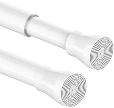 Dailygoods- Douchegordijnroede Uitschuifbaar - Gordijnroede Zonder Boren - Verstelbare Douchegordijnroede - Antislip Einden - Roestvrij Staal - 48-70 cm, Diameter 25 mm