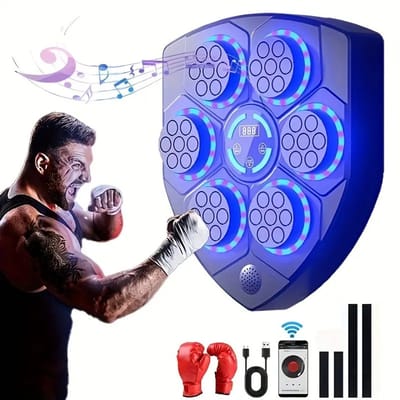 Muzikale Boxmachine voor Kinderen en Volwassenen, Slimme Bluetooth Wandmuziek Box met Boxhandschoenen, Elektronische Muzikale Boxmachine voor Ontvangst, Gym, Binnentrainen
